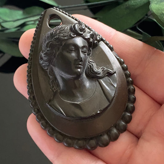 Victorian Gutta Percha Cameo Pendant