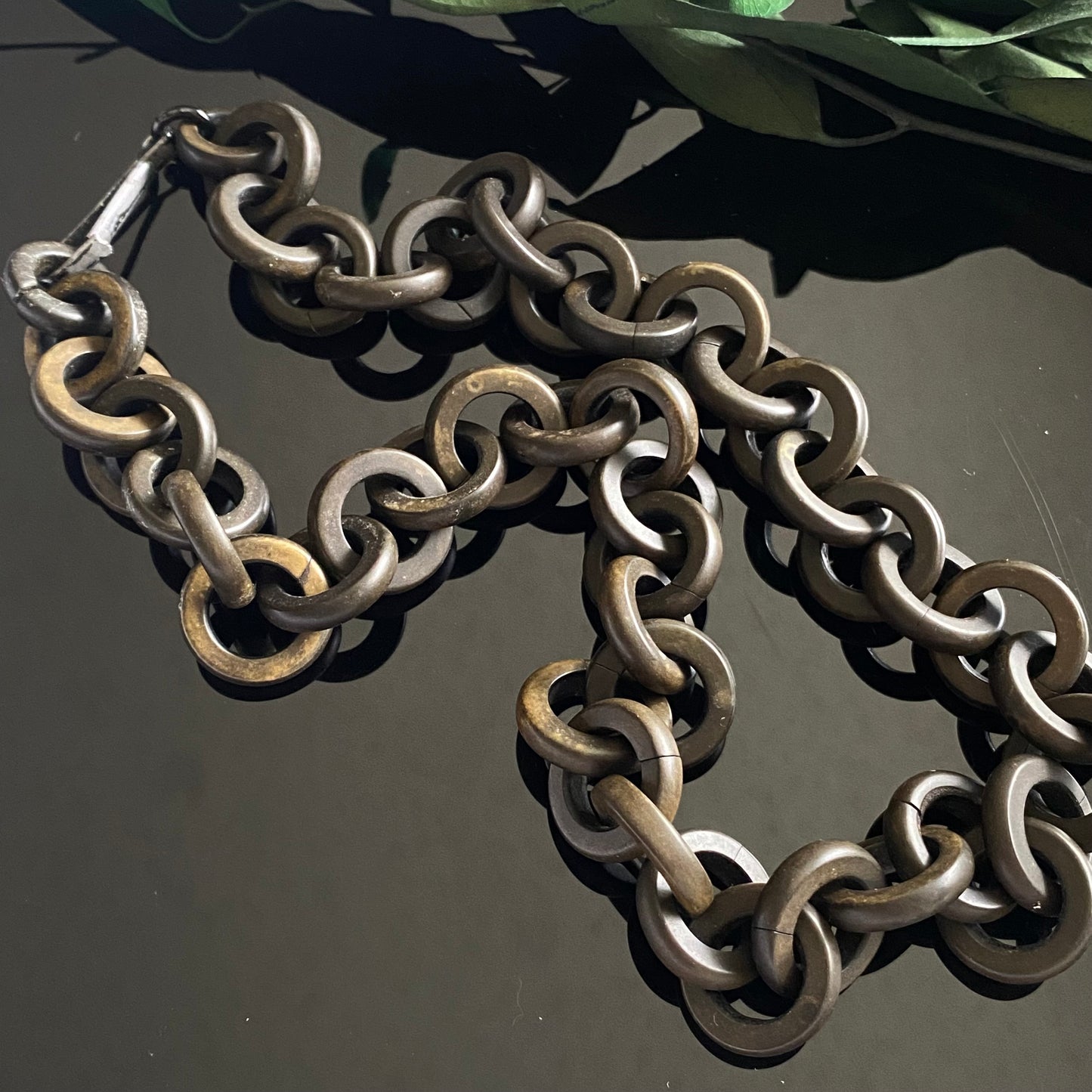 Victorian Gutta Percha Chain Link Necklace