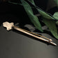 Antique Art Nouveau Lady Paste & Marcasite Silver Plate Long Brooch Pin