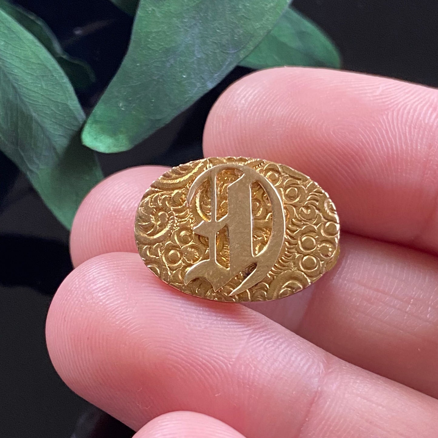 Antique Gold Filled Letter "D" Monogram Tie Clip