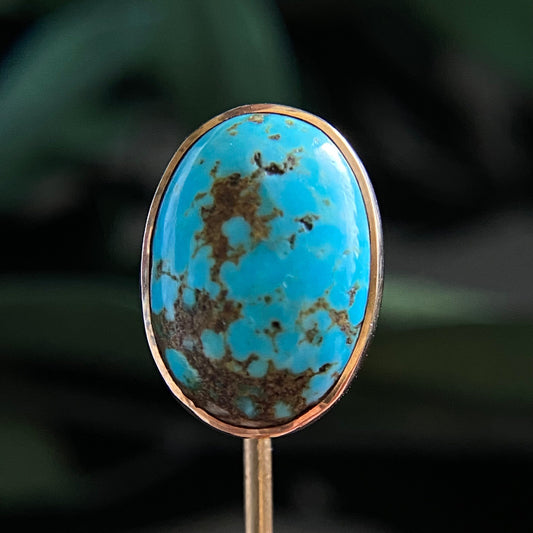 Antique 14k Gold Turquoise Stickpin