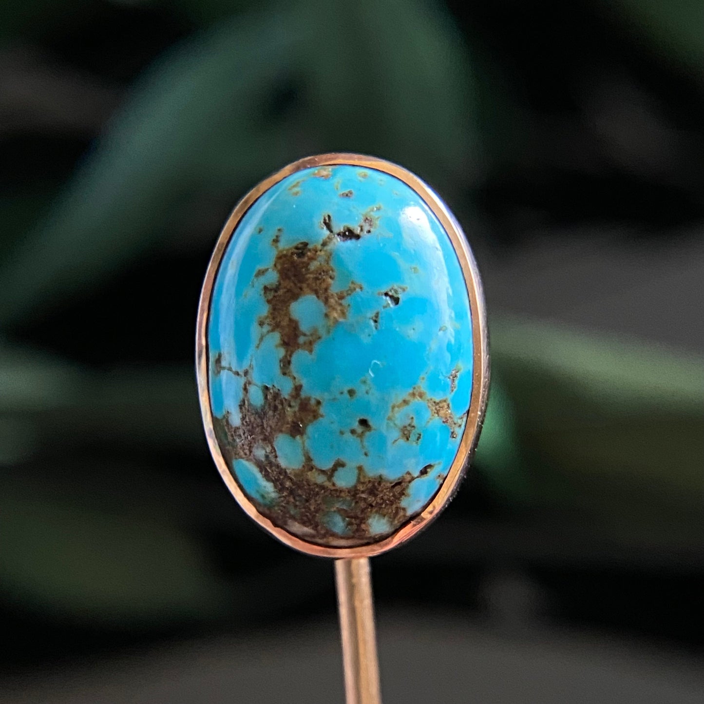 Antique 14k Gold Turquoise Stickpin