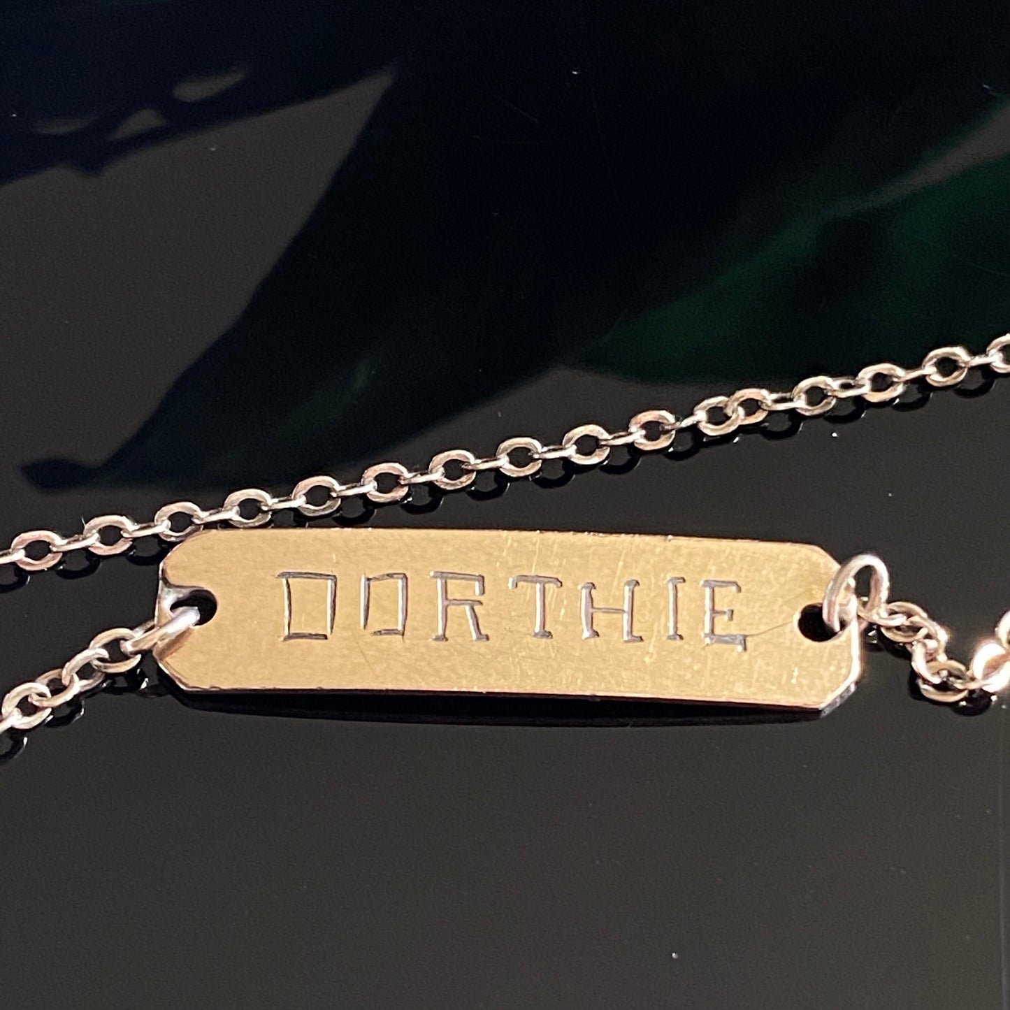 Vintage Forstner Gold Filled ID Nameplate Anklet 9” | Engraved Dorthie