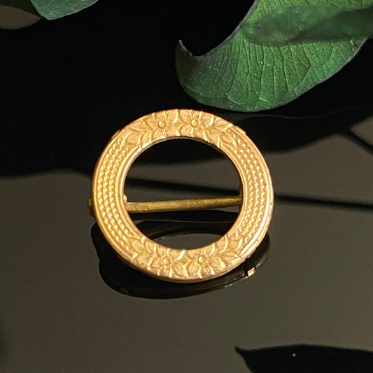 Antique Mini Gold Filled Circle Pin