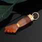 Vintage 14k Gold Carved Agate Figa Pendant