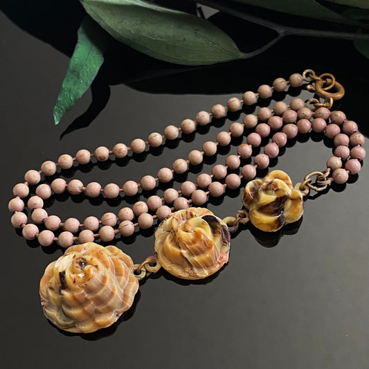 Vintage Bakelite Flower Drop Bead Necklace