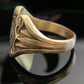 Antique 10k Gold Art Nouveau Mens Engraved Scroll Signet Ring | Size 11 | Monogram MMJ