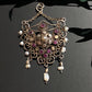 Antique Victorian Ruby Seed Pearl Gold & Silver Pendant Brooch