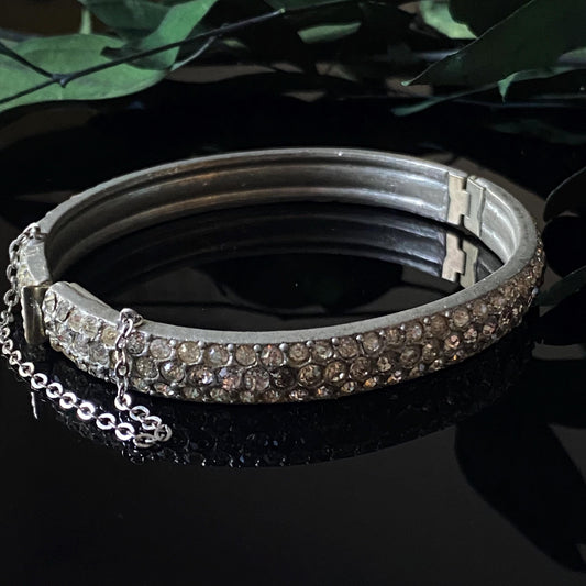 Vintage Pot Metal Rhinestone Bangle