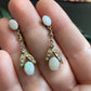 Antique Vintage 14k Gold Opal & Rock Crystal Quartz Screwback Earrings