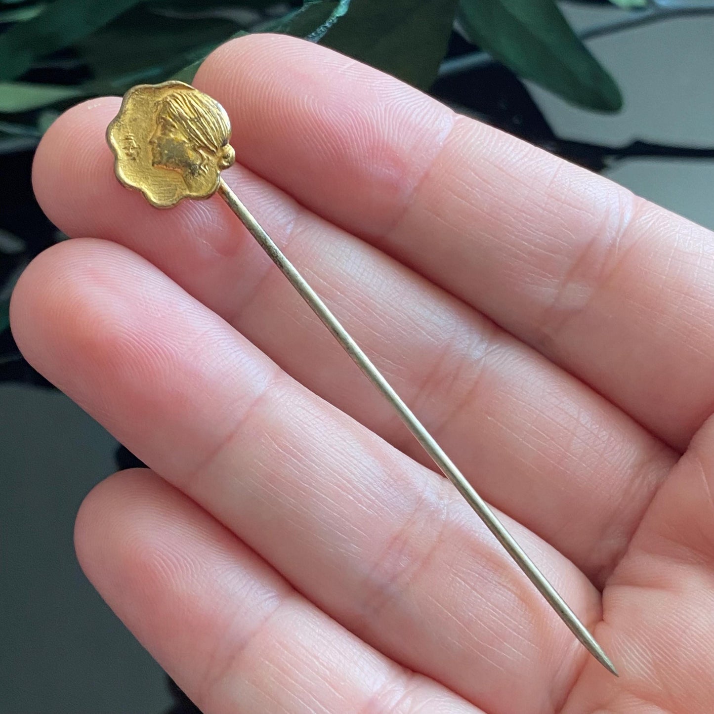 Antique Art Nouveau Lady Stickpin