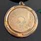 Antique Art Deco Pinstripe Floral Tricolor Locket