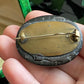 Antique Victorian Gutta Percha Oval Acorn Mourning Brooch