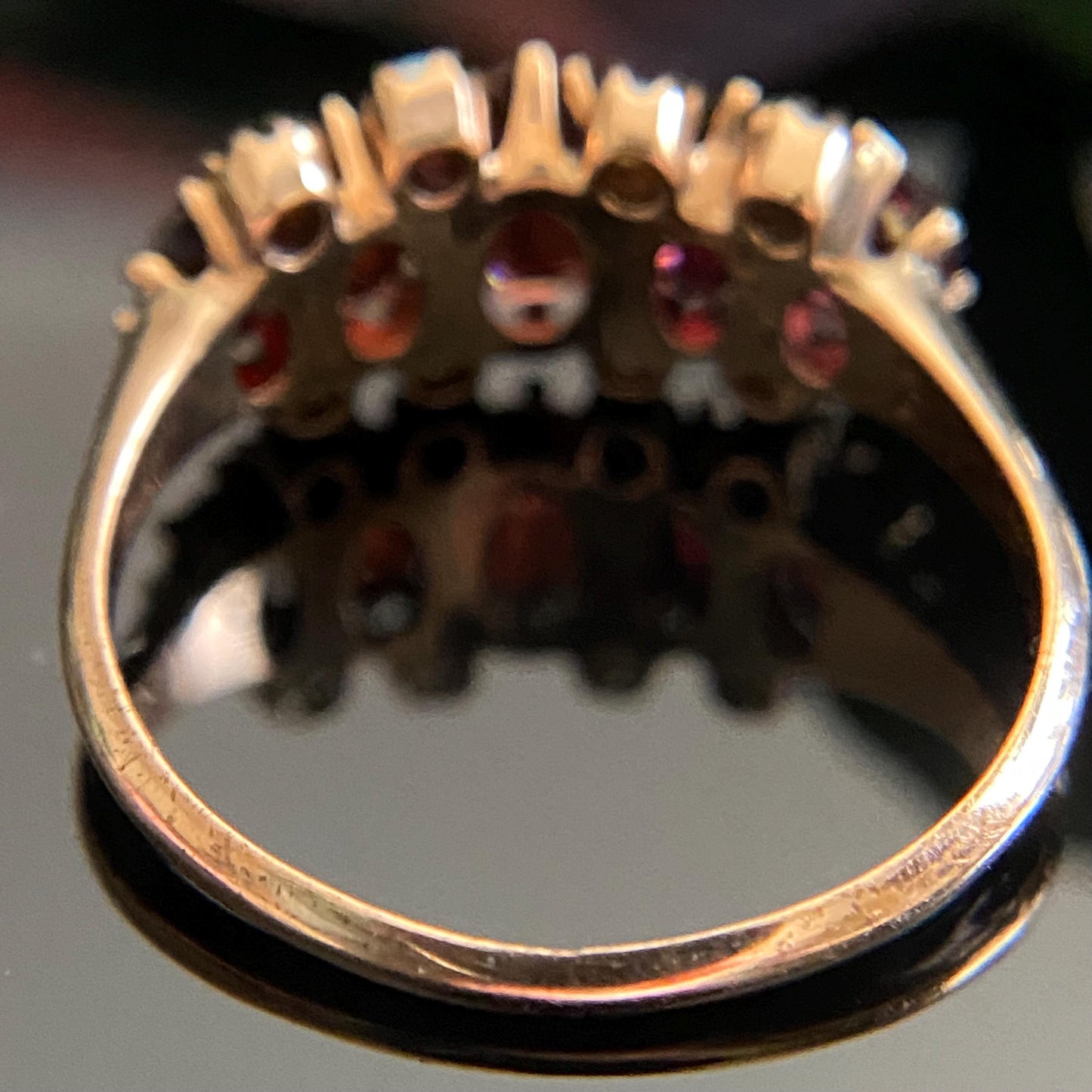 Victorian 10k Gold Garnet Seed Pearl Ring Size 6