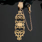 Antique Gold Filled Ornate Pierced & Etched Watch Fob Vest Clip Chain