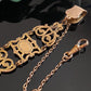 Antique Gold Filled Ornate Pierced & Etched Watch Fob Vest Clip Chain