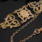 Antique Gold Filled Ornate Pierced & Etched Watch Fob Vest Clip Chain