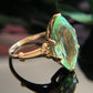 Vintage 10k Gold Marquise Cut Uranium Glass Ring Size 7