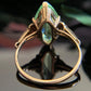 Vintage 10k Gold Marquise Cut Uranium Glass Ring Size 7